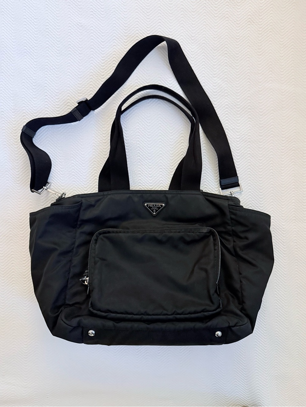 Prada Re-Nylon Baby Diaper Bag in Black